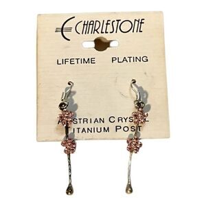 Charlestone pink flower earrings. NWOT